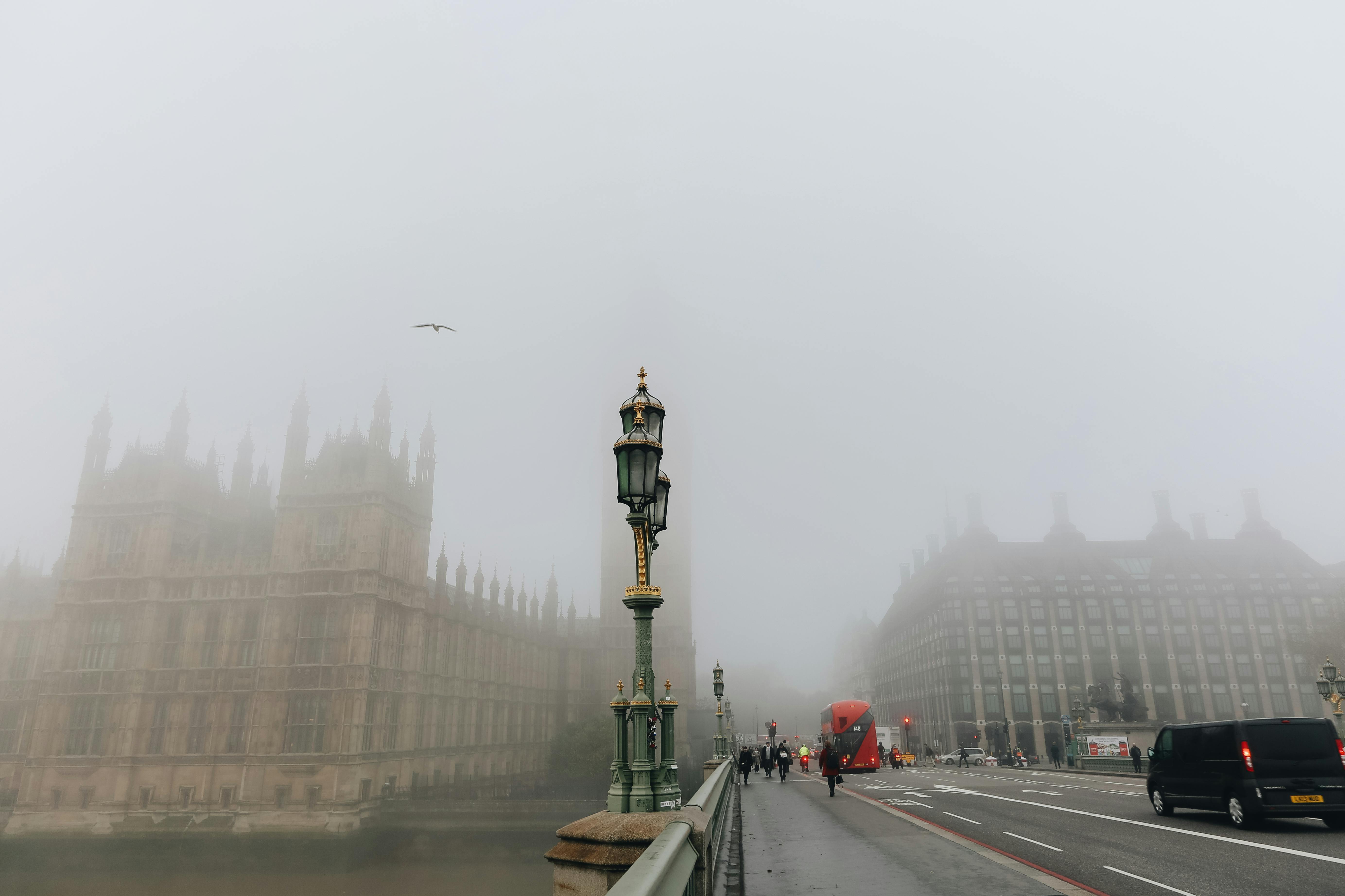 Houses of Parliament blanketed in smog in London
