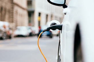 car charging at roadside