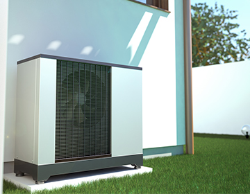 air source heat pump in situ at a home