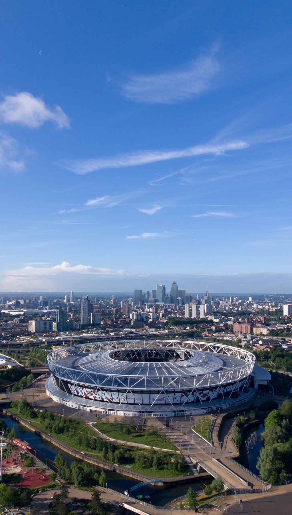 Image of the Olympic Stadium and surrounding area in Stratford