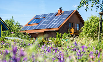 Image of house with solar panals