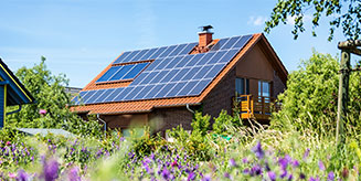 Image of house with solar panals