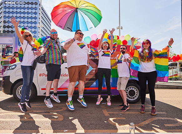 Image of a group of colleagues at Pride
