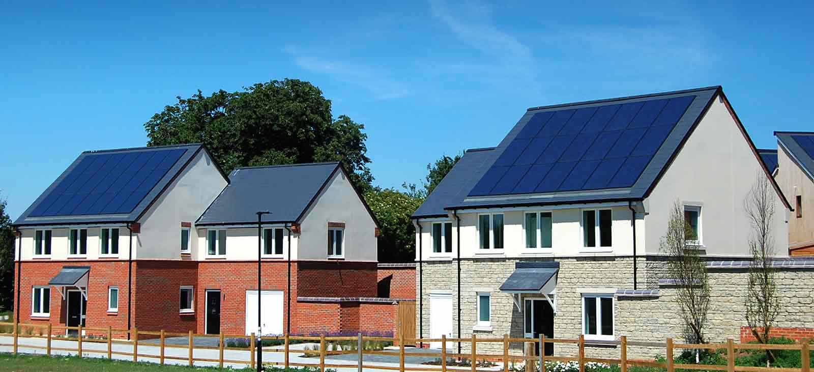 Solar panels on a new build home