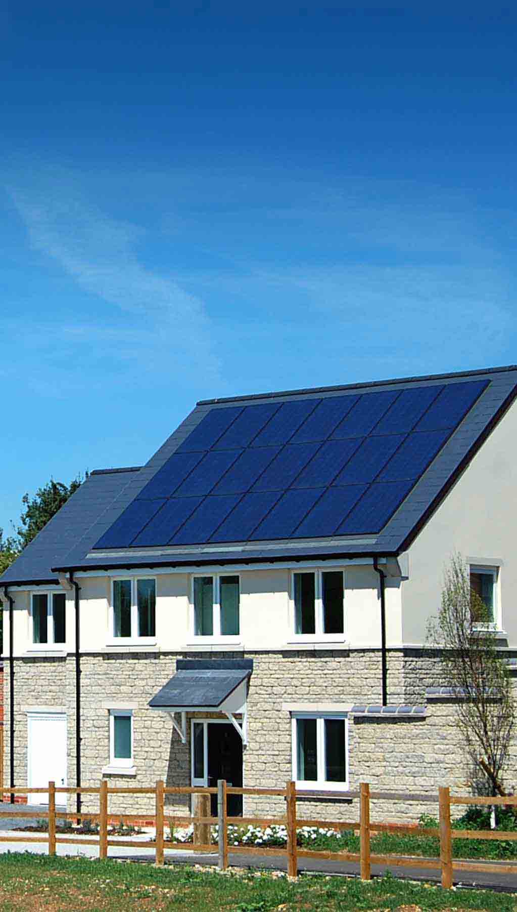 Solar panels on a new build home